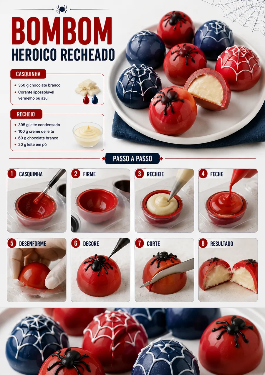 Receita do bombom heroico recheado