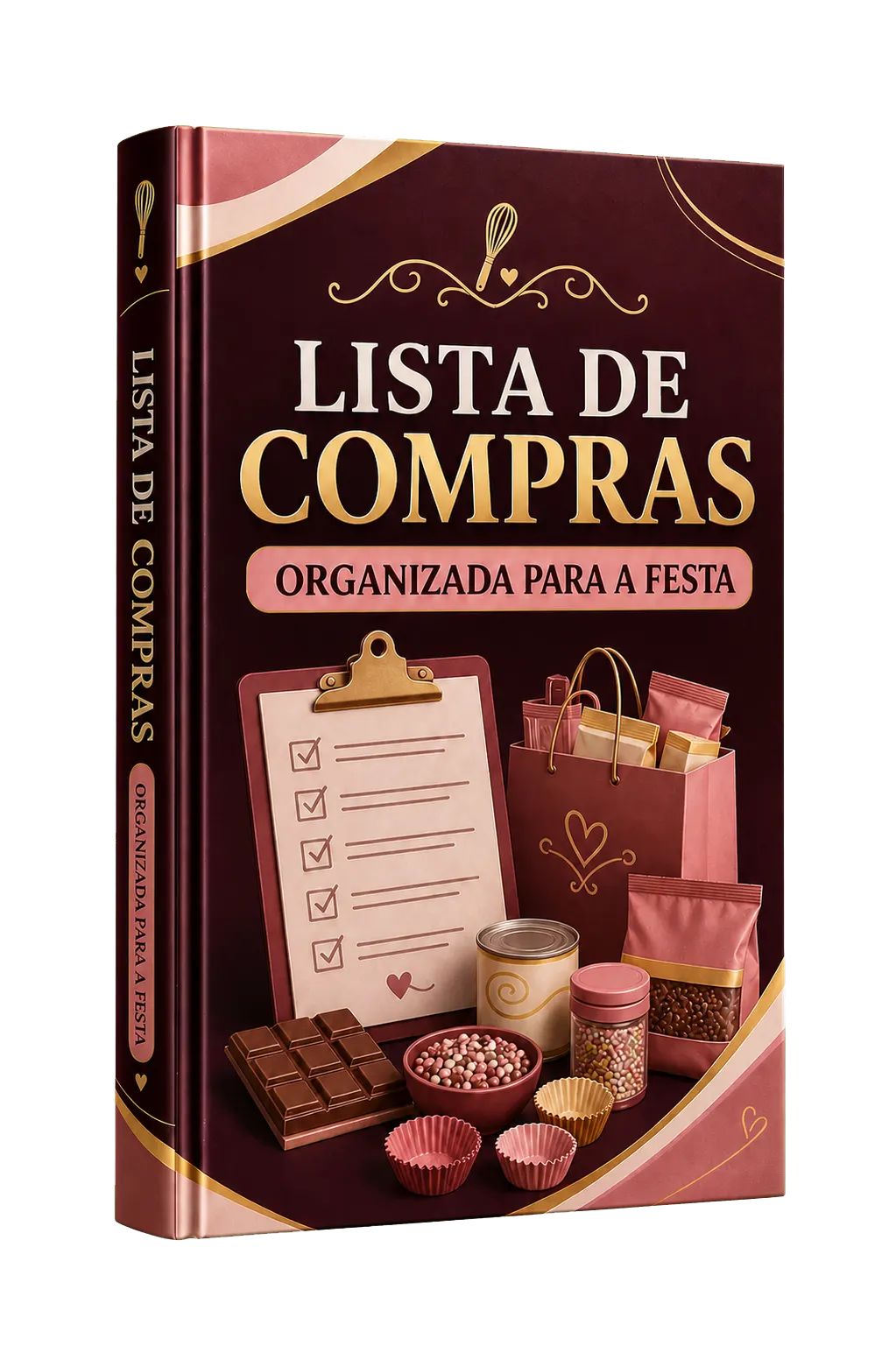 Mockup do bônus Lista de Compras Organizada para a Festa
