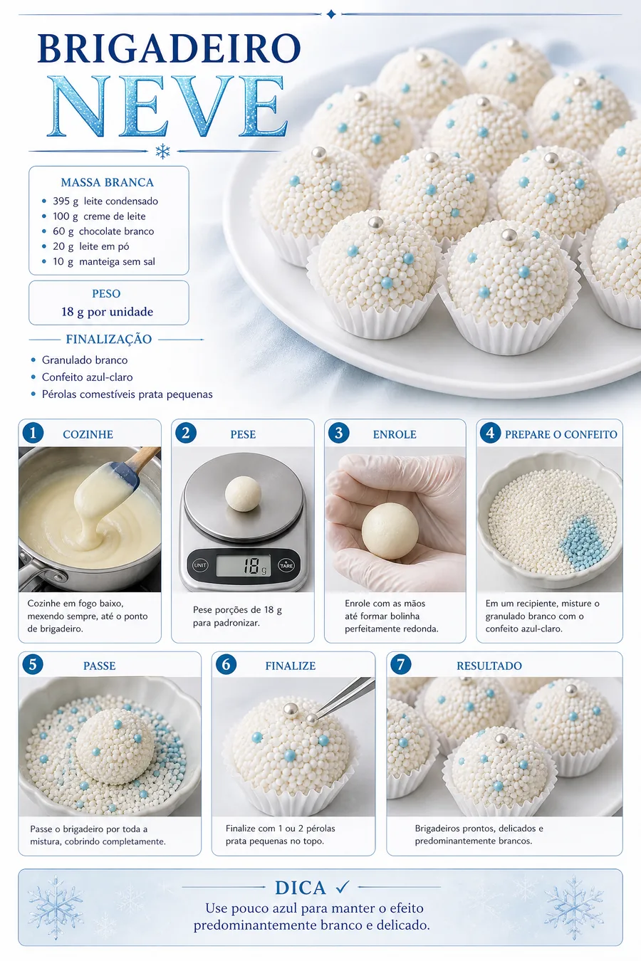 Receita de brigadeiro neve