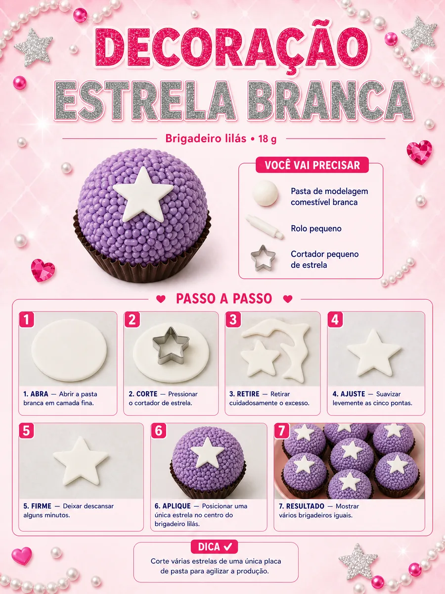 Passo a passo da decoração estrela branca
