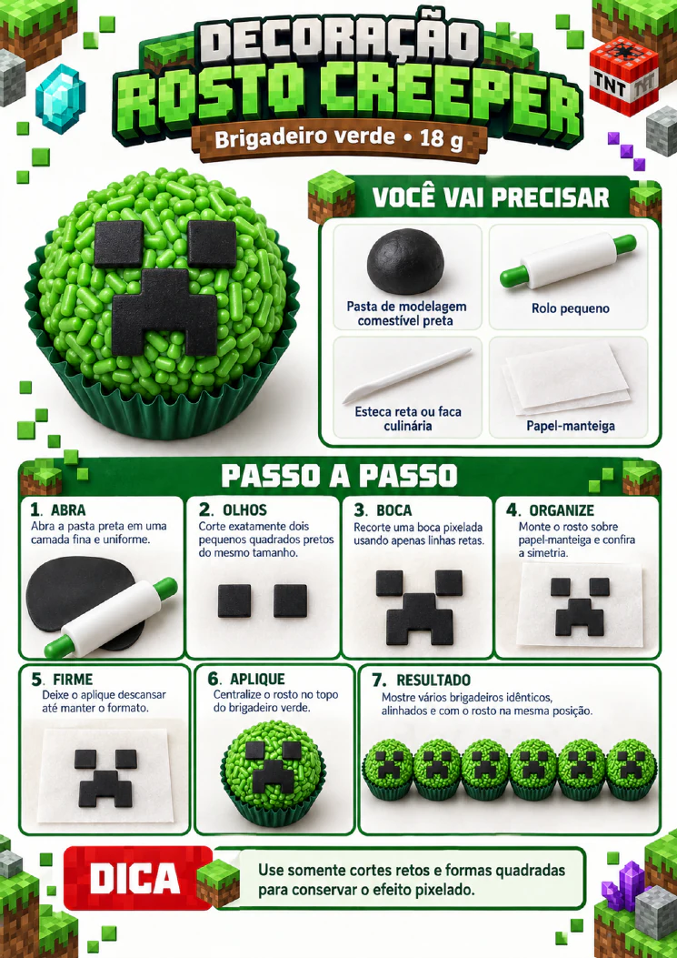 Passo a passo da decoração Rosto Creeper